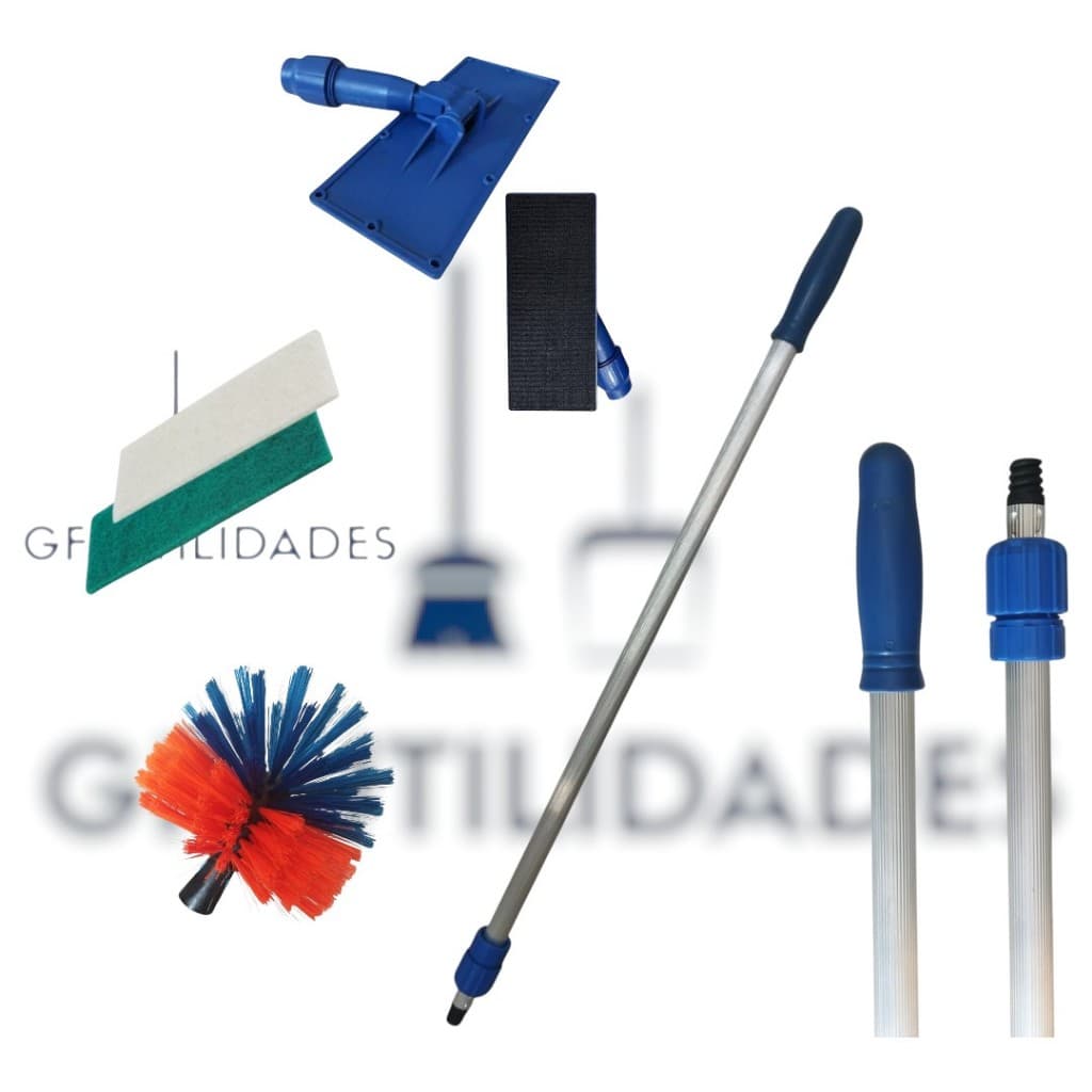 SUPORTE LT COM CABO EXTENSOR ATÉ 3 METROS + DUAS FIBRAS + LIMPA TETO BOLA