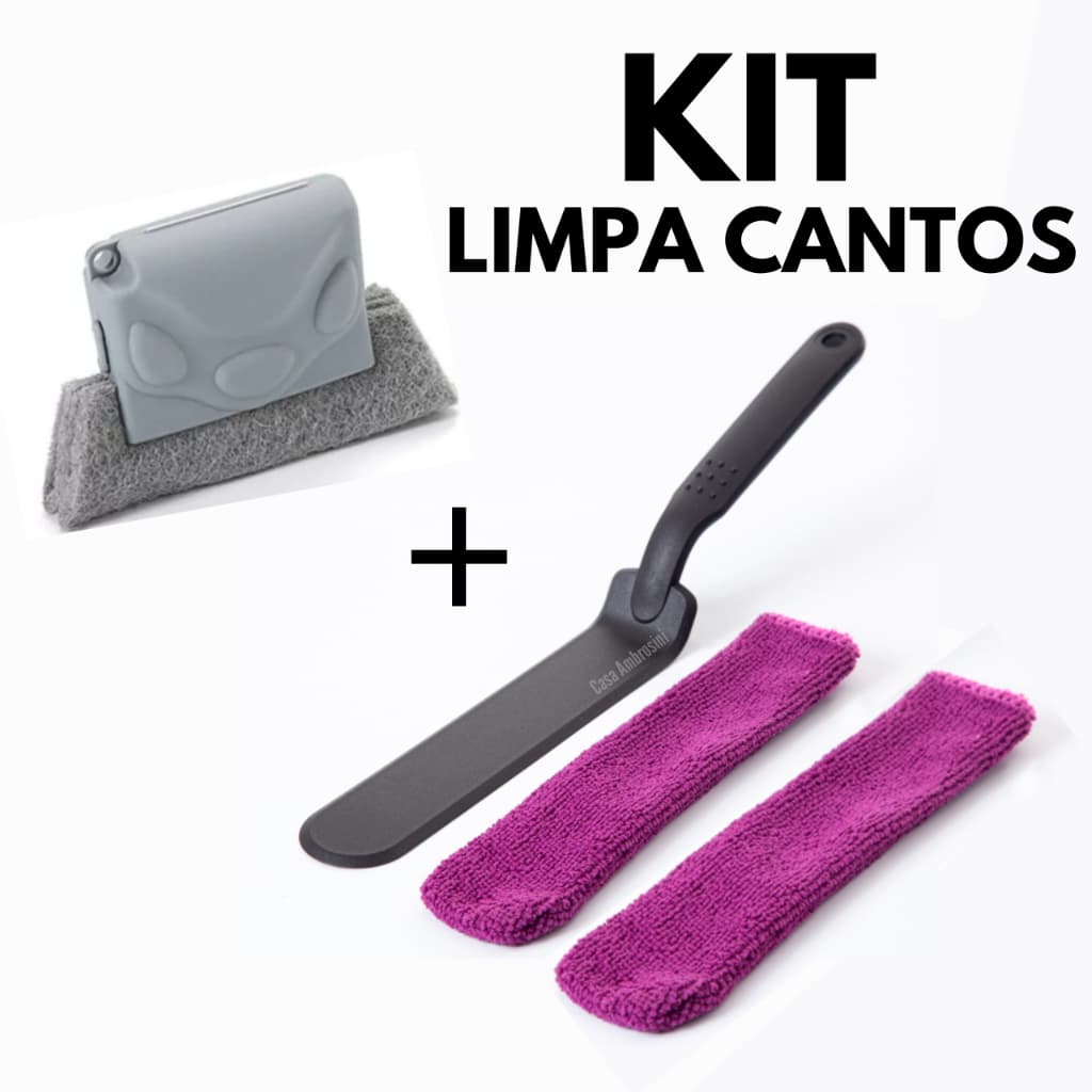 KIT Limpeza de Vãos Ákora Limpa Box + Limpador Janela Escova Limpeza Cantos