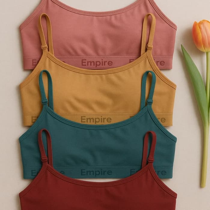 Kit 4 Top Feminino Forrado de Microfibra Sutiã Sem Bojo Top Fitness Adulto Juvenil