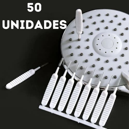 KIT 50 mini Escovas Tira Sujeira E Desentope Chuveiro E Chuveirinho Escova De Limpeza De Celular
