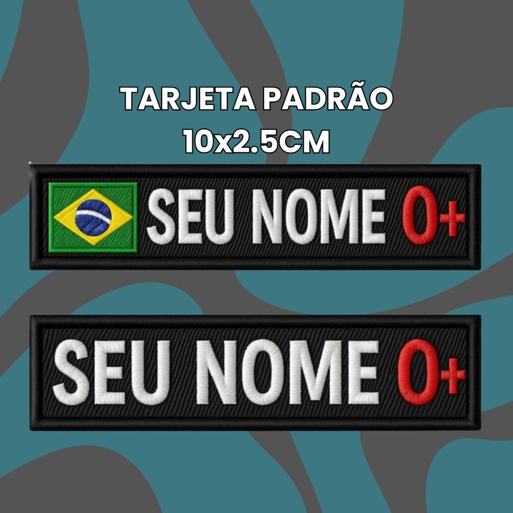 Sutache Tarjeta Seu Nome e Tipo Sanguineo Personalizado Mochileiros Coletes Fardas Bordado
