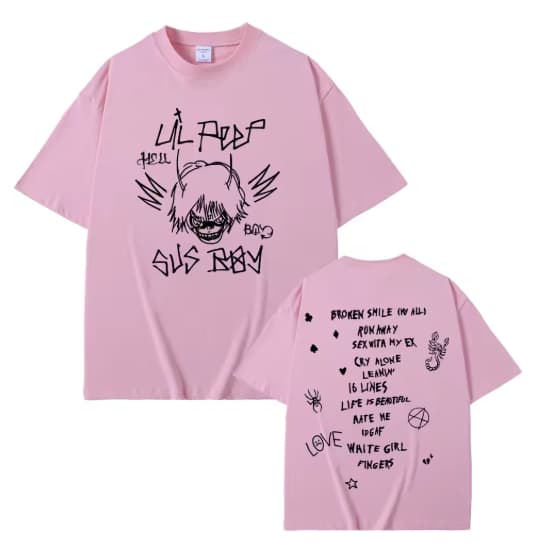 Camiseta Camisa Blusa Algodão Unissex Rapper quente lil peep