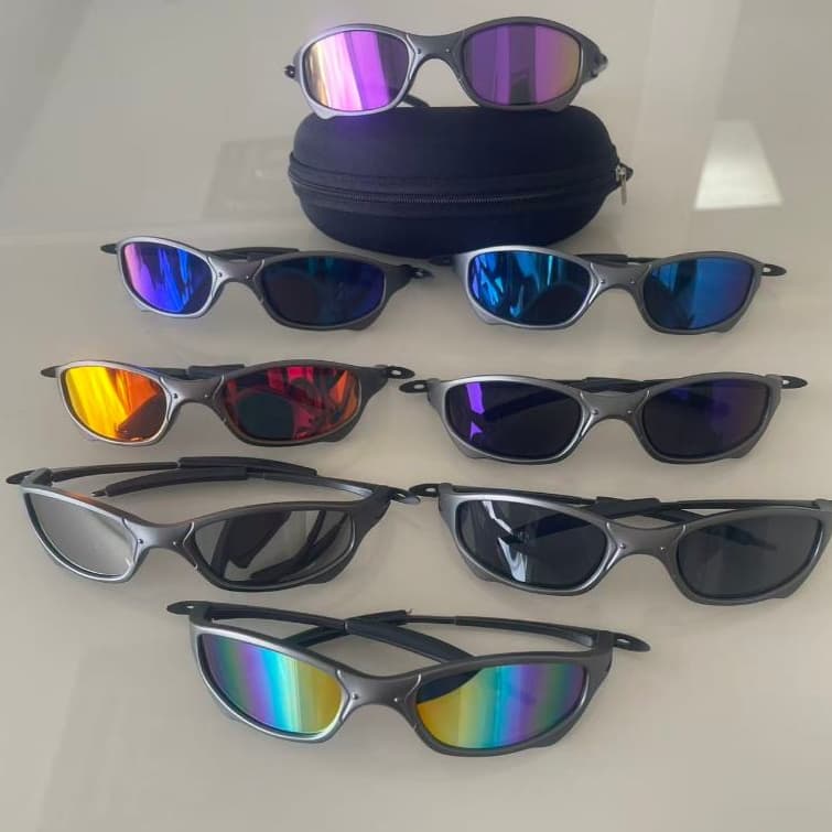 Óculos de Sol Masculino Esportivo – Armação Cinza, Lentes Polarizadas Espelhadas UV400 + Estojo