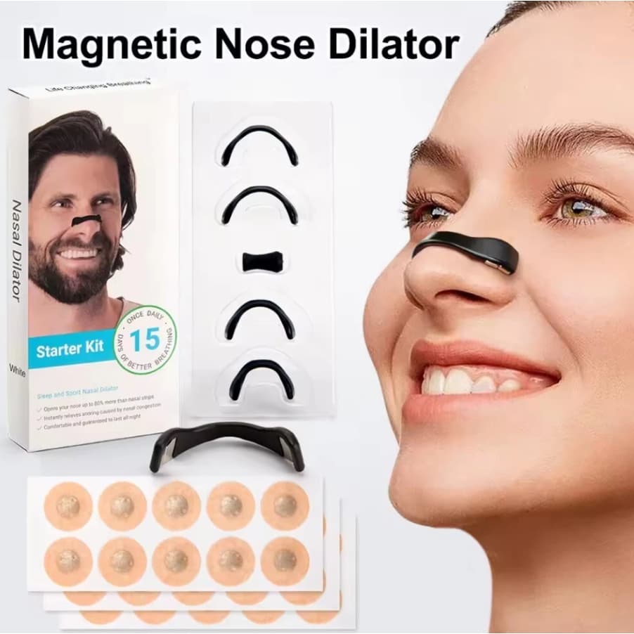 Kit 4 dilatador nasal OU DILATADOR MAGNETICO COM 30 ADESIVOS modelo Clipe Nasal Anti Ronco e Apneia Dilatado Magnético