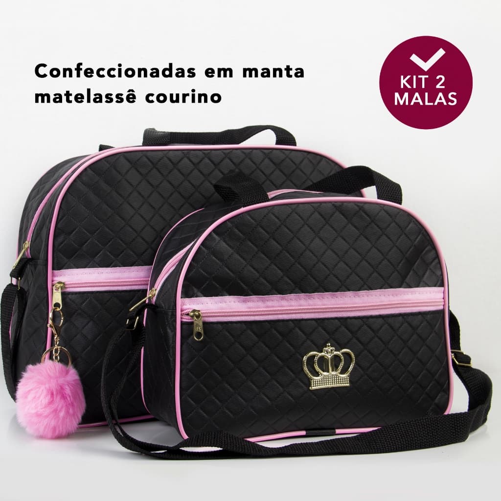 Kit Bolsa Maternidade Grande Menina ou Menino Acompanha 2 peças C/ POMPOM