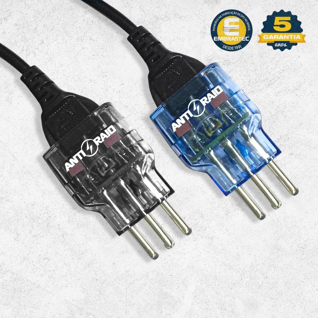 Tomada Protetora Contra Raios DPS Embrastec Pocket 3 Pinos Anti-Raio Bivolt 127/220V 10A