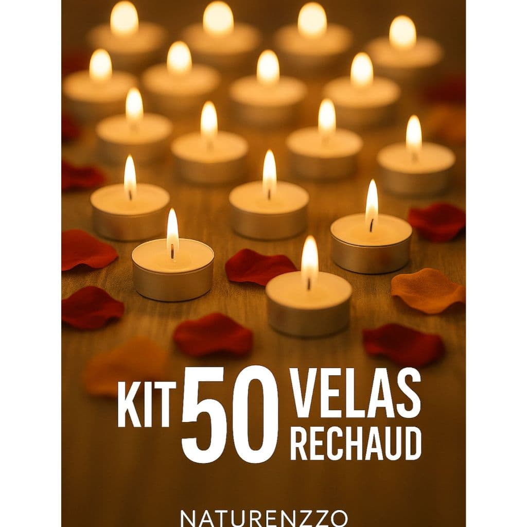 Kit 50/100 Velas Parafina Rechaud Com Suporte Alumínio Decorativas Dia dos Namorados Flutuante Casamento