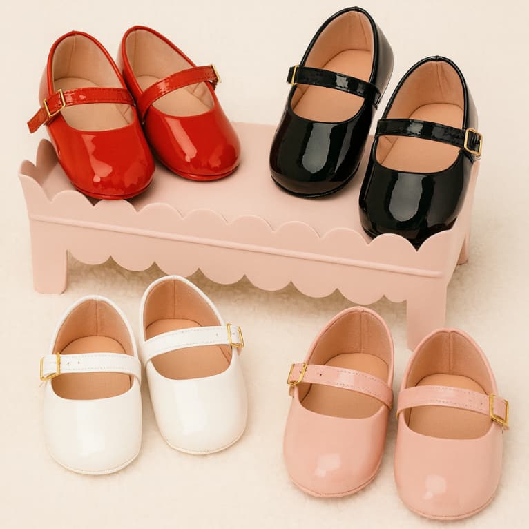 Sapatilha Bebê Luxo Infantil Menina Verniz Batizado, Festa do 14 ao 19