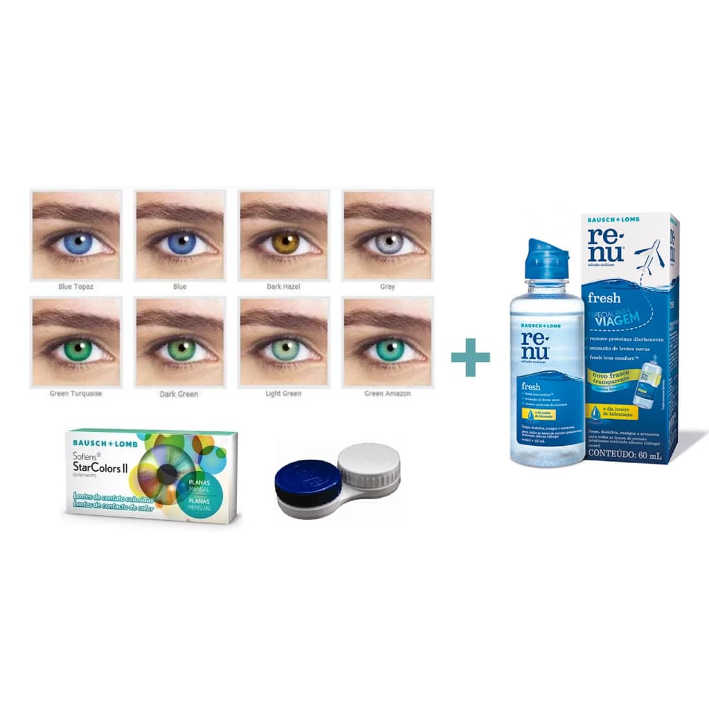 Lente De Contato Star Colors com Estojo e RENU60ML