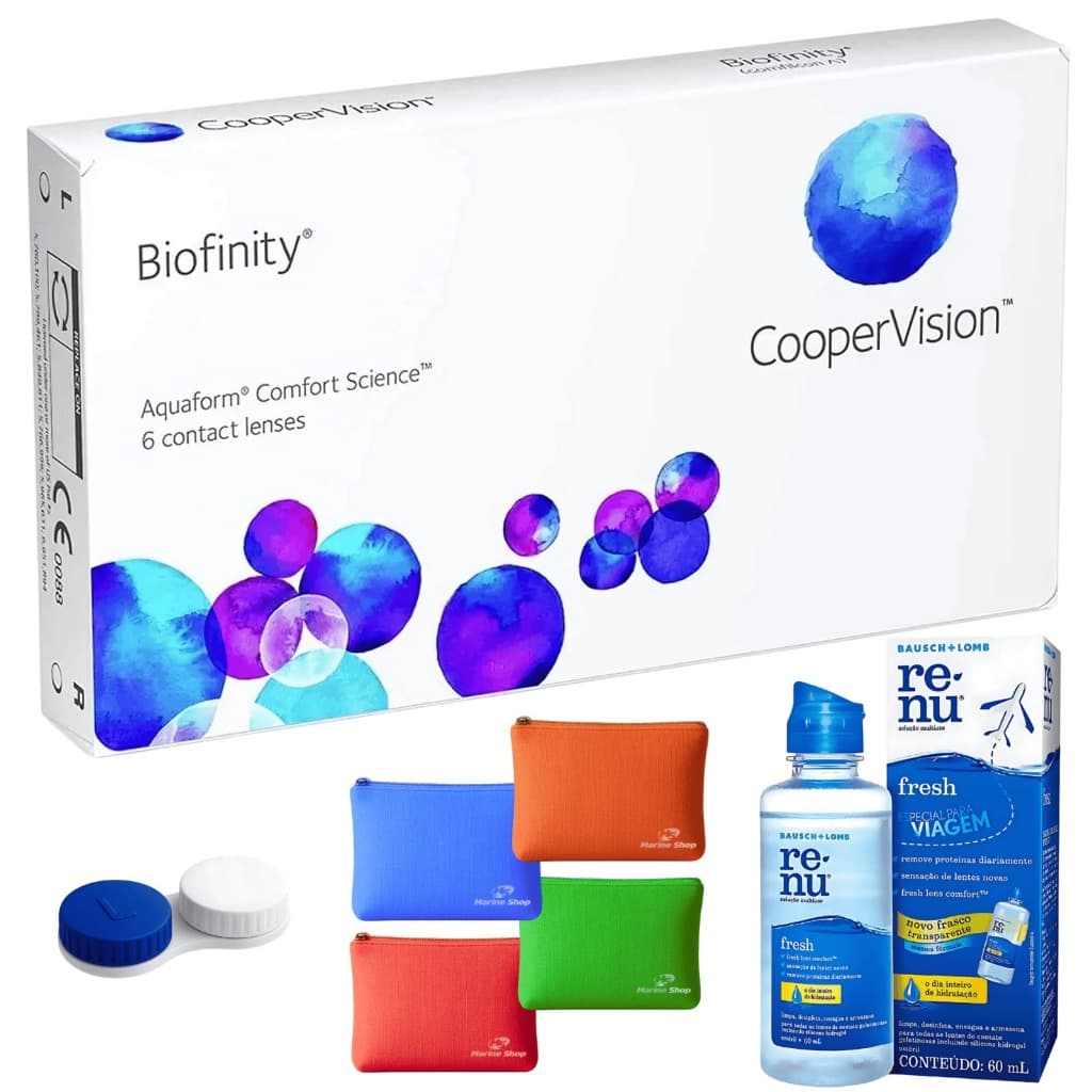 Lente De Contato Biofinity® Coopervision + Estojo Necessarie e Renu