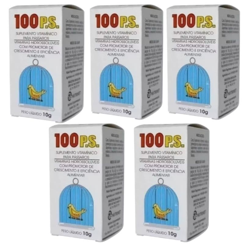 KIT 5 UNIDADES 100PS PARA PÁSSAROS