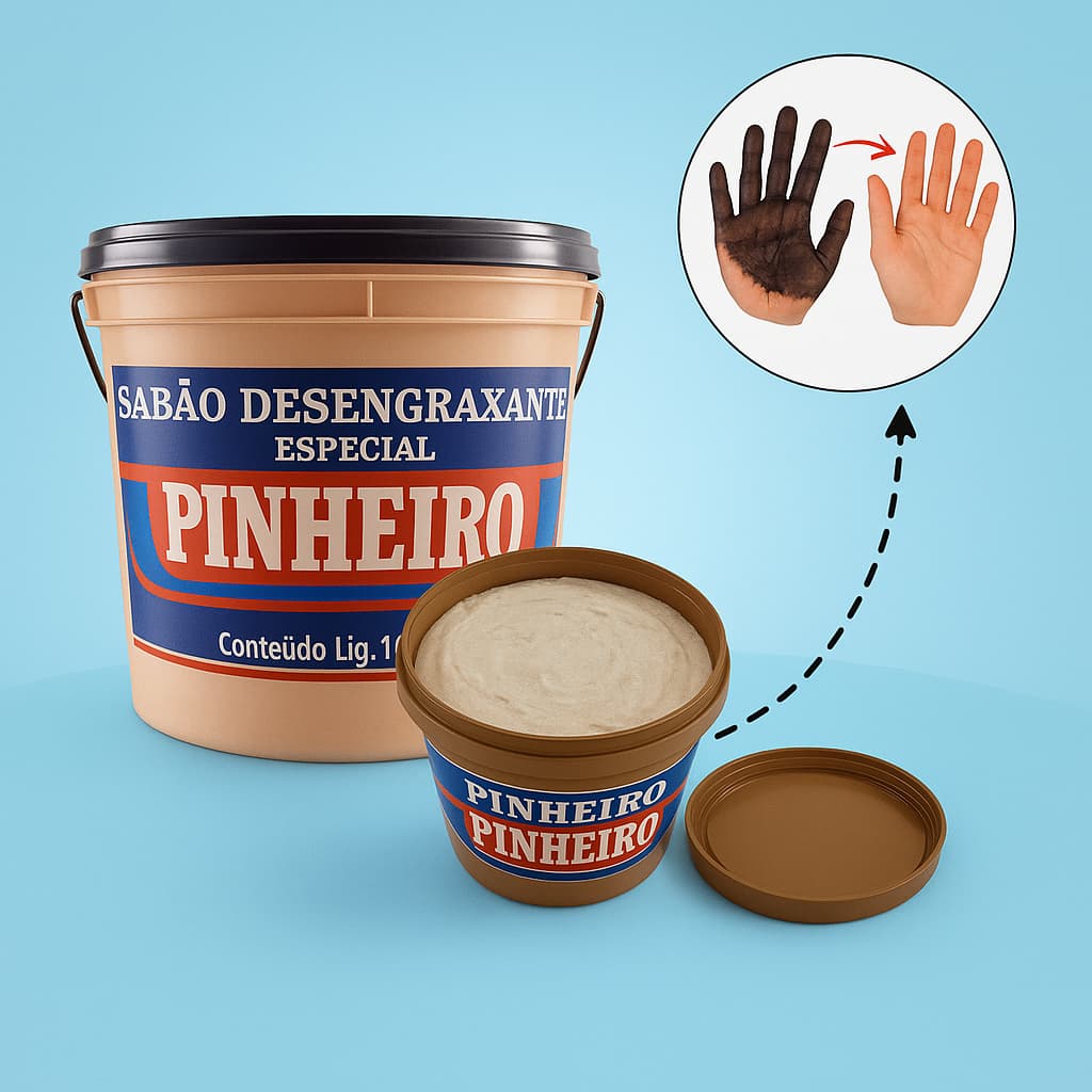Pasta Sabão Desengraxante para as Mãos Limpa Graxas e Óleos Uso Industrial e Automotivo Balde 4,5 kg
