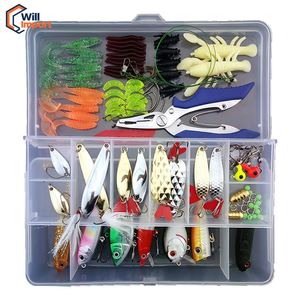 Kit 108 Unidades Iscas Artificiais Pesca Tilapia Peixes Cor Azul