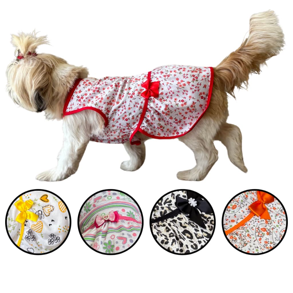Vestido para Pet Verão - Roupinha pra Cachorro de Porte Pequeno a Grande - Roupa Para Macho e Fêmea