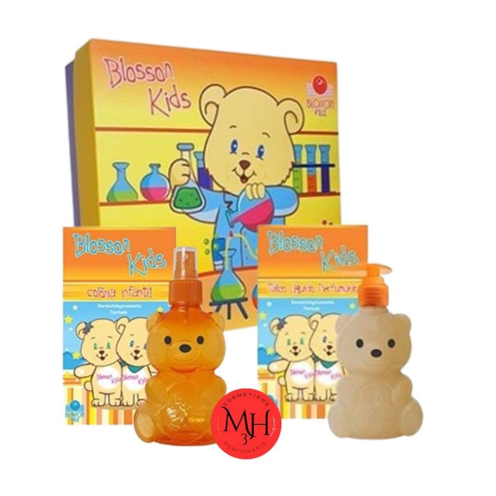Dupla Urso Kids Laranjinha 200ml + Talco Líquido 195 ML Blosson Kids Blosson Ville