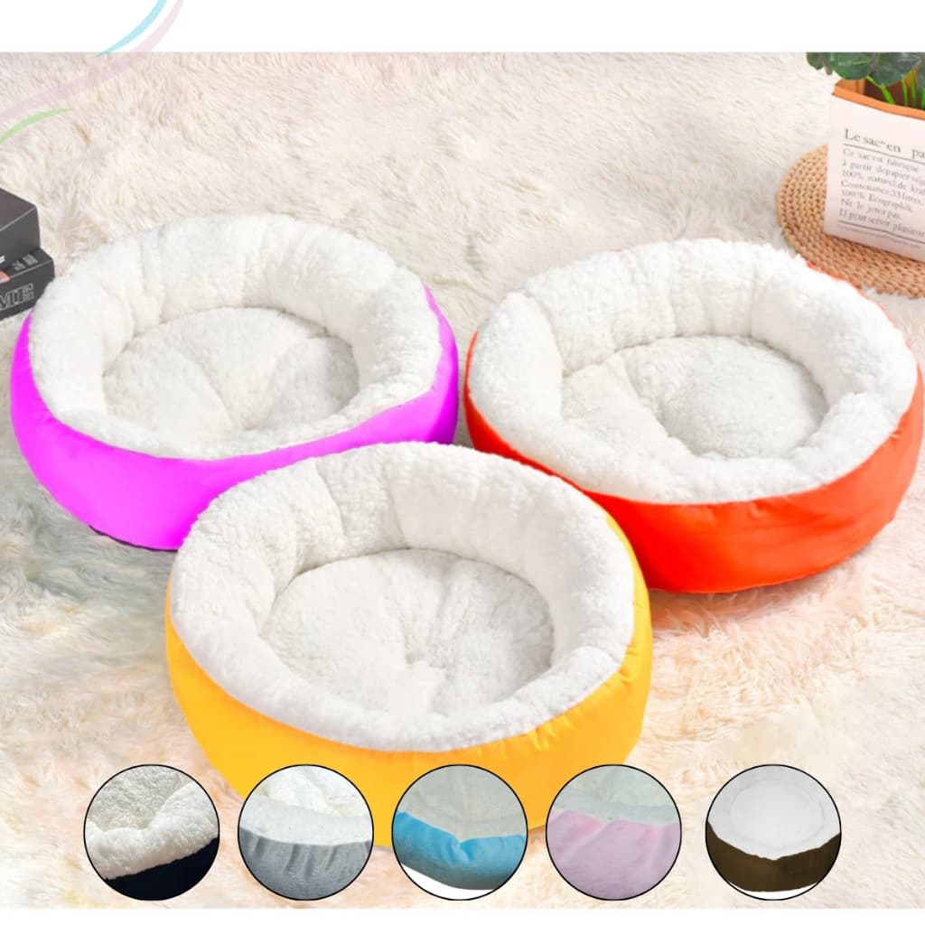 Caminha Redonda Pets Sherpa para Cães e Gatos Macia Quente Confortável Pele de Carneiro Cama Pet