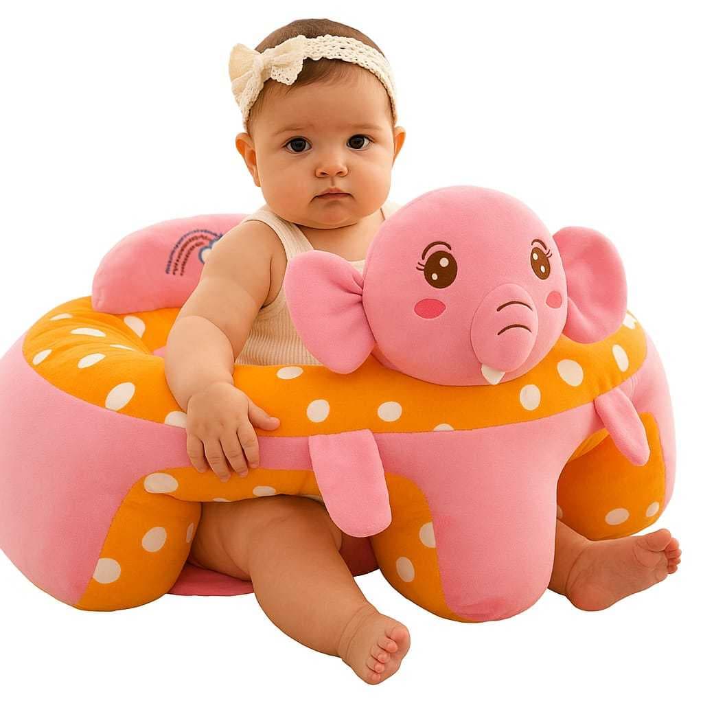 Assento Cadeirinha Bebe Rosa Elefante com Enchimento Pronta Entrega