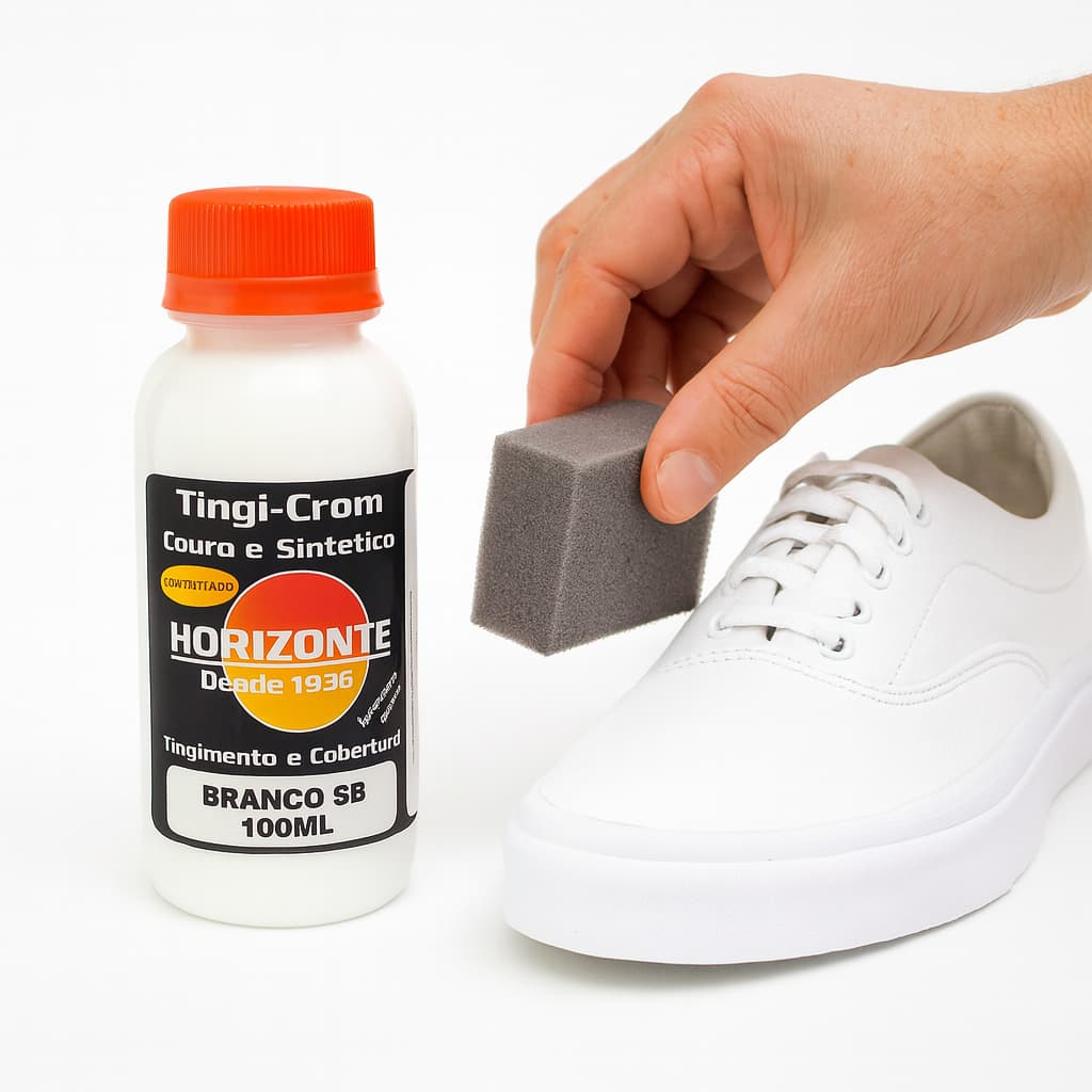 Tinta Couro Branco Semi Brilho Restaura Sapato Bota 100ml