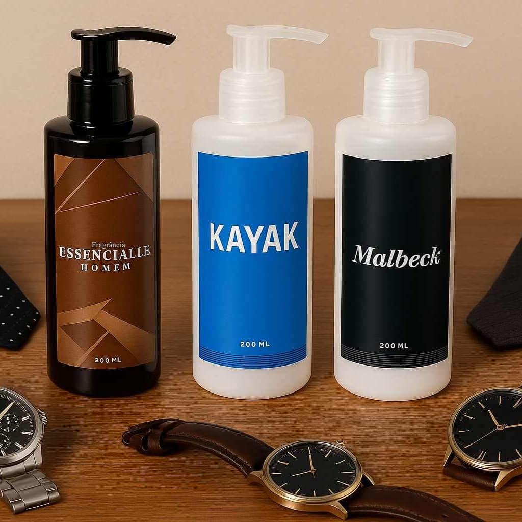 Trio de Creme Masculino Kaiak + Essenciale + Malbeck 200ml cada