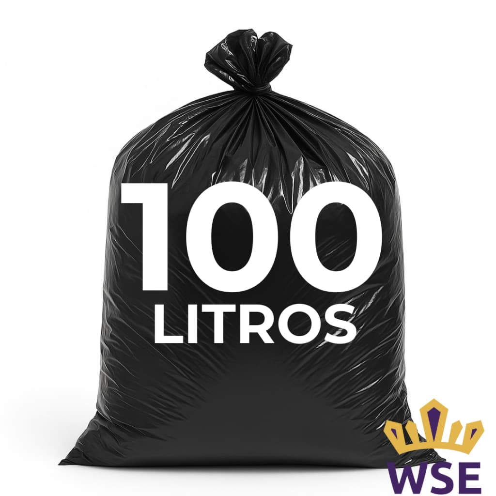 Saco de Lixo Preto 100 Litros Resistente – 100 Unidades Direto da Fábrica Envio Imediato