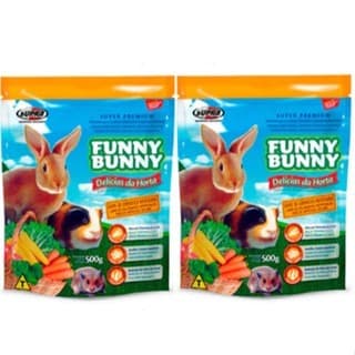 Kit com 2 Ração Funny Bunny Delícias da Horta Coelhos, Hamster e Roedores - 500 g
