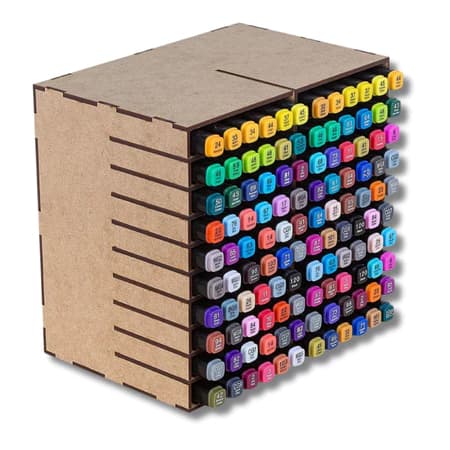 Colméia Para 120 Canetinhas Touch Com 18 Repartições Organizador De Mesa  Suporte Canetas de Colorir