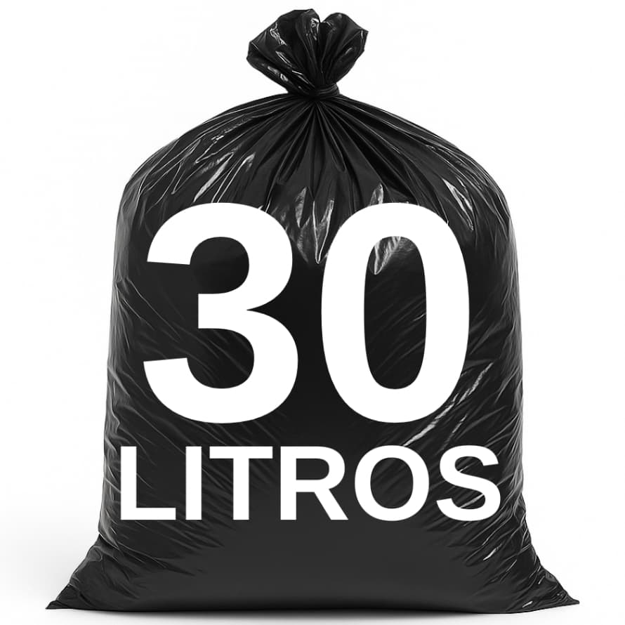 Saco de Lixo 30 Litros Preto c/100 Unidades Resistente | Direto da Fábrica | Envio Imediato