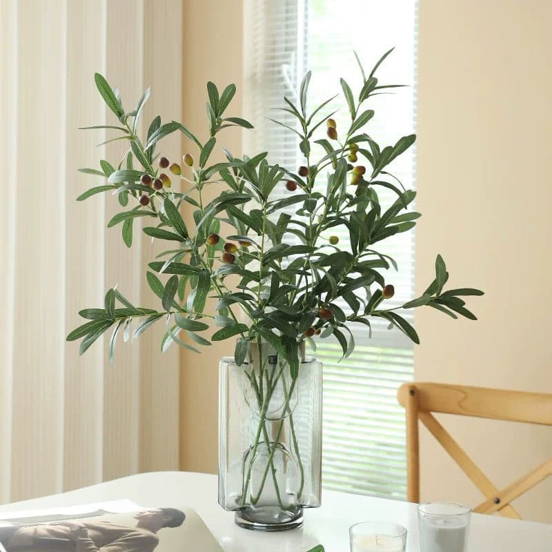 Haste de Oliveira Artificial 95cm decoração de casa Enfeites plantas verdes, decoração de plantas de interior para sala