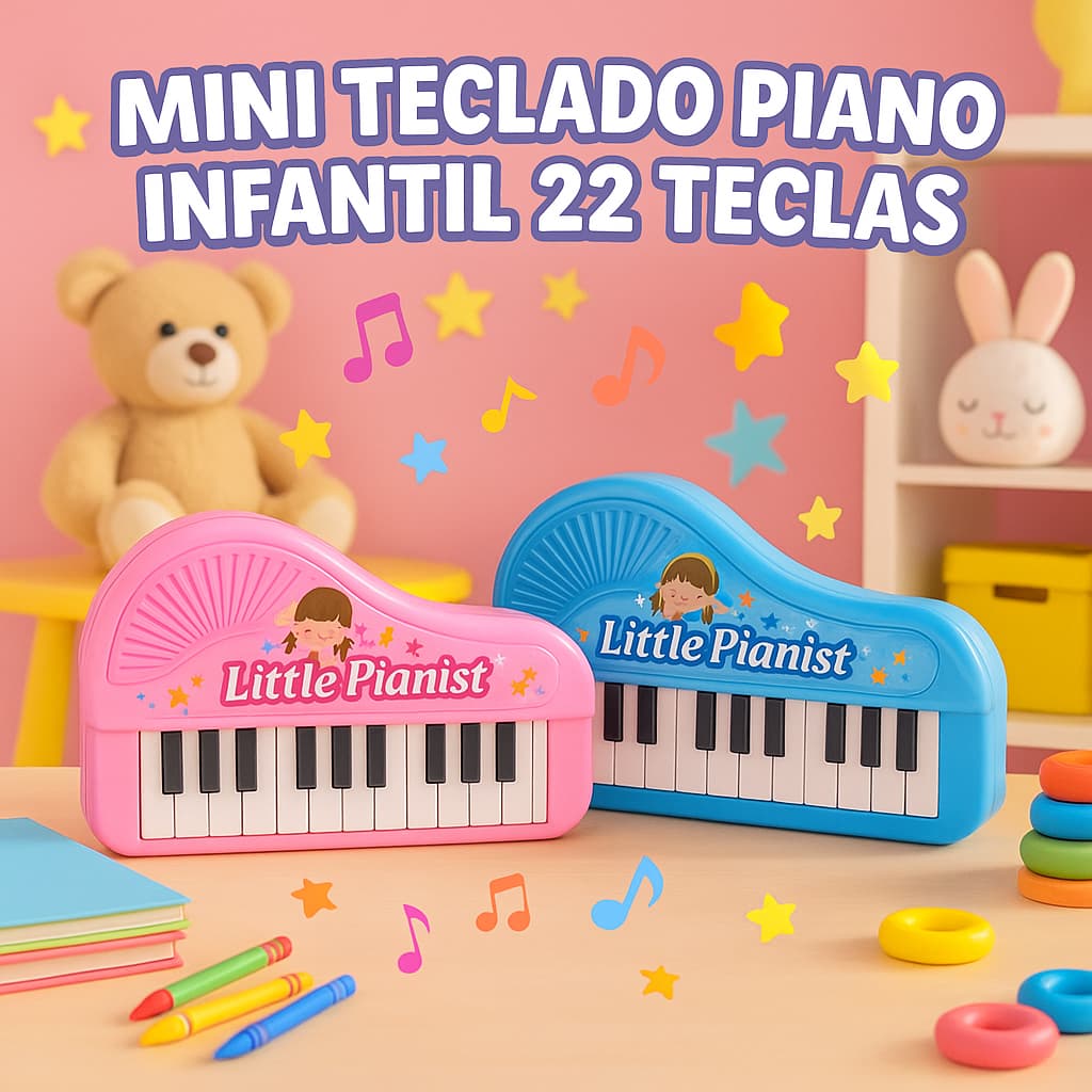 Mini Teclado Piano Infantil 22 Teclas C/Som Little Pianist