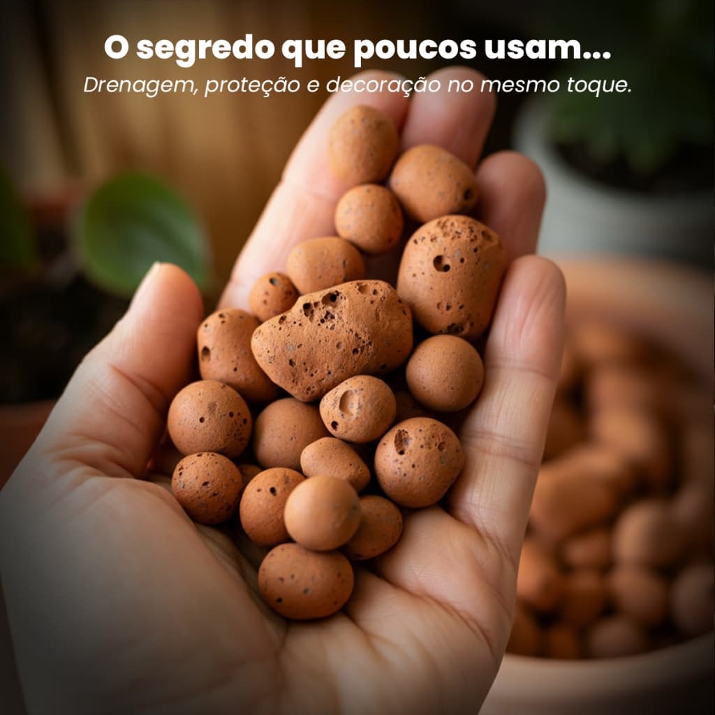 Argila Expandida Pedras Para Vasos De Plantas Drenagem 3222 e Decoração Jardim Externo