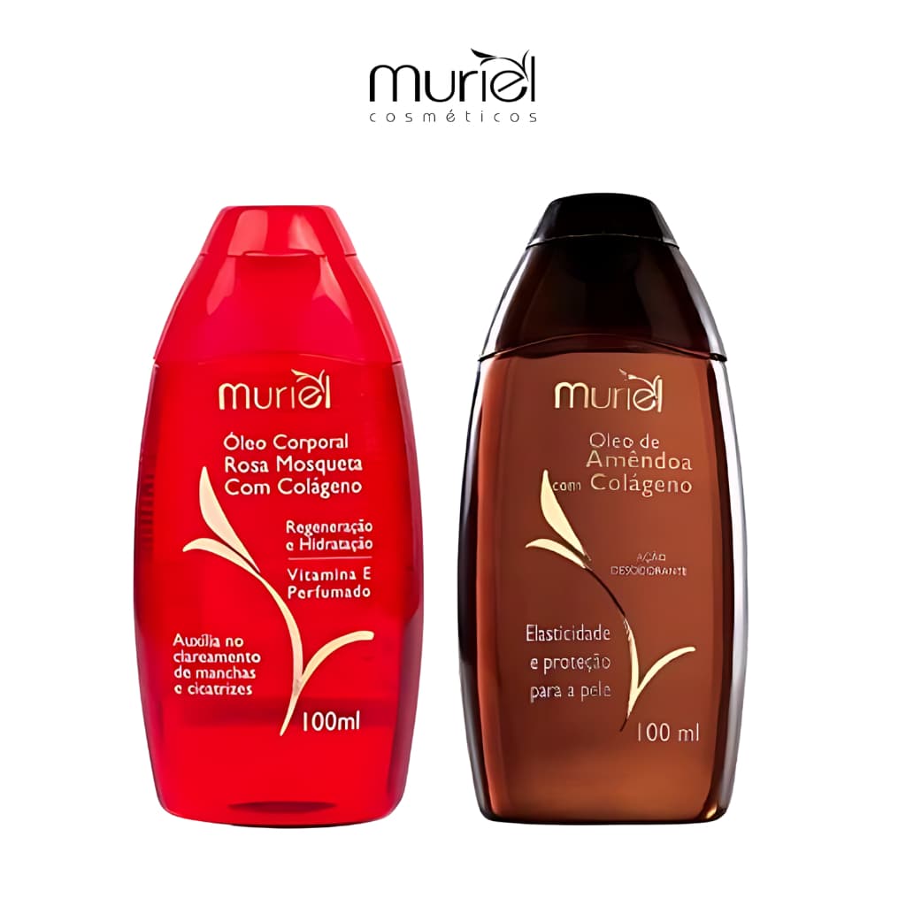 Kit Muriel c/ 2 óleos 1 Colageno + 1 Rosa Mosqueta 100ml