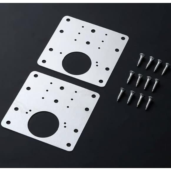 Kit 16 Placas de Reparo de Dobradiças para Móveis Porta Armárion Tamanho 90x90mm Com Prafusos