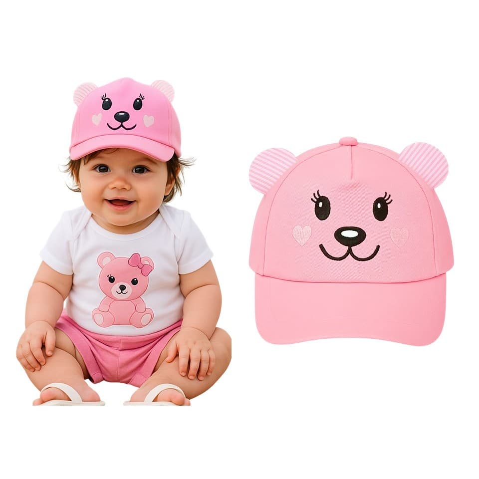 Boné Animal Infantil Bebê menina Chapéu Proteção Solar uv