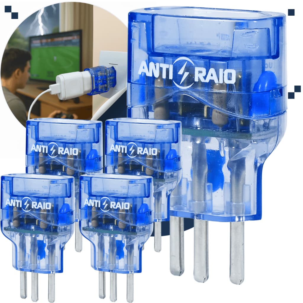 Kit 05 DPS Protetor Tomada Embrastec Anti Raios 10A Elétrico Bivolt Contra Quedas