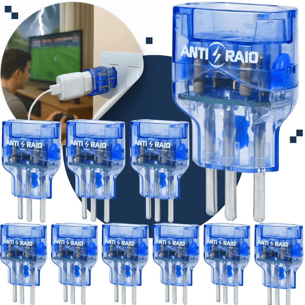 Kit 10 Embrastec Anti Raios 10A DPS Protetor Elétrico Bivolt Tomada Classe III Contra Quedas