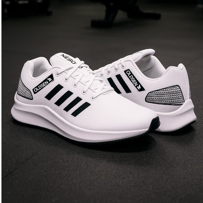 Tênis Branco Academia Masculino Feminino Unissex de Corrida Caminhada Treino Confortável Macio Sola Baixa