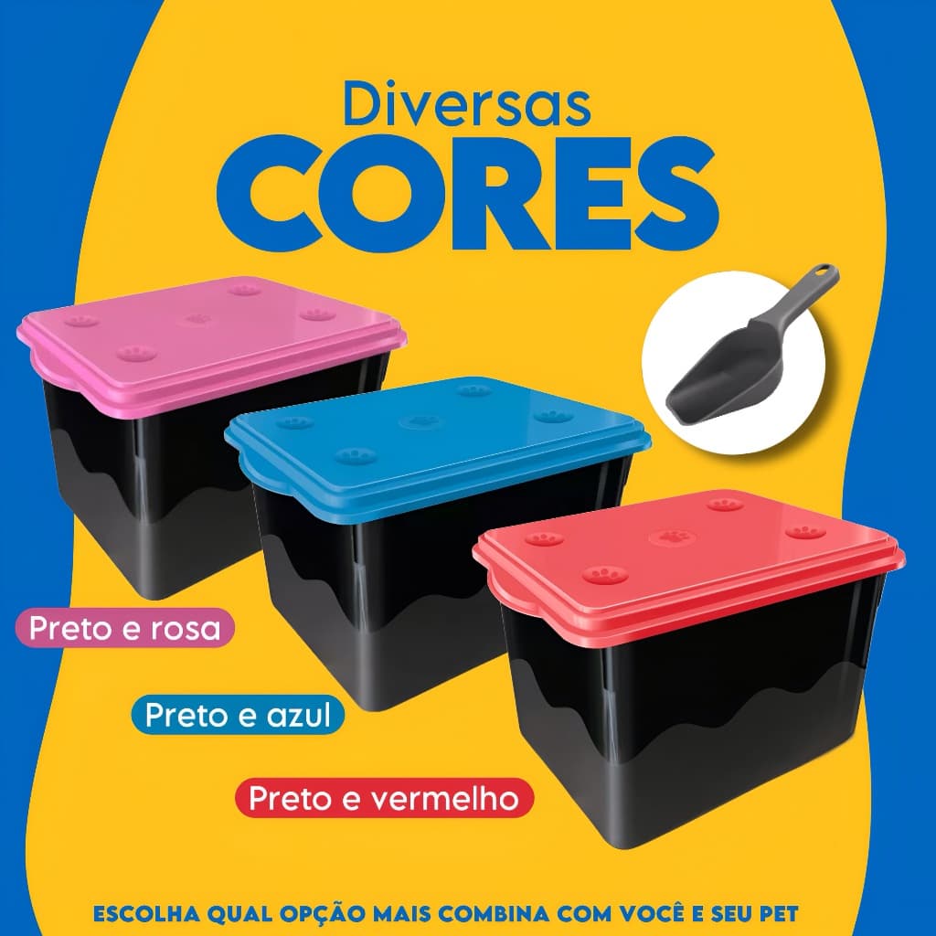 Container Porta Ração 10KG + Pá Dosadora Com 20 Litros