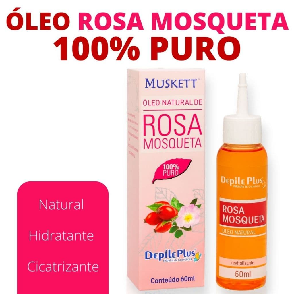 Óleo Rosa Mosqueta 100% Puro Clareia e Hidrata Regenerador Depile Plus Rubiginosa 60ml