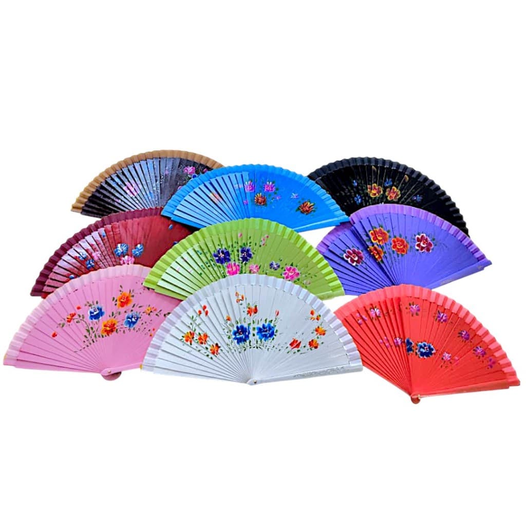 Leque de Madeira Envernizado Festas Fantasia Casamento Elegância espanhol Delicado Oriental