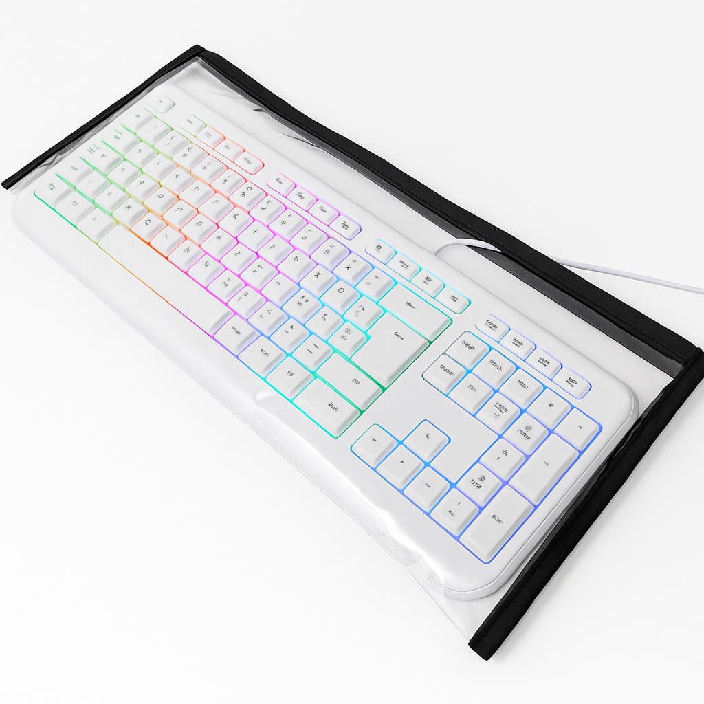 Capa plástica transparente protetora com zíper para teclado PC