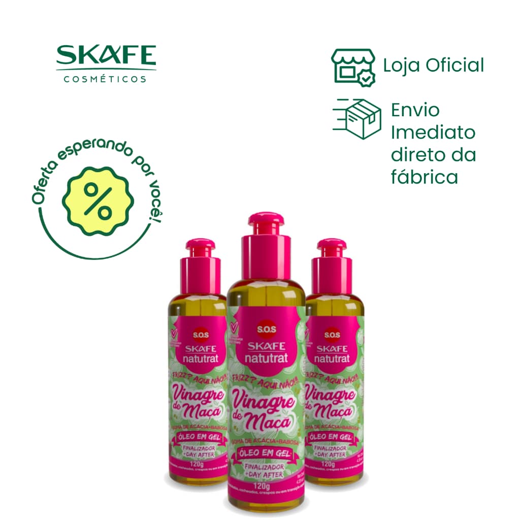 Kit Leve 3 Pague 2 - Óleo em Gel Natutrat S.O.S Vinagre de Maçã