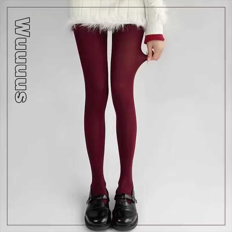 Meia Calça Feminina Vinho/Azul-marinho Bordô Fio 40 Com Elastano Cores variadas