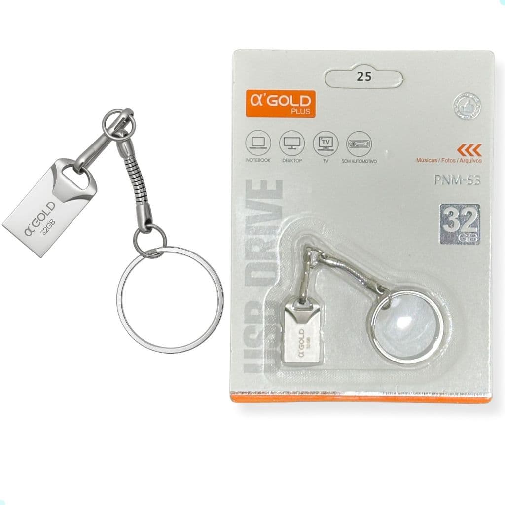 Pendrive 32GB USB Flash A'Gold Premium Para PC Notebook Carro TV