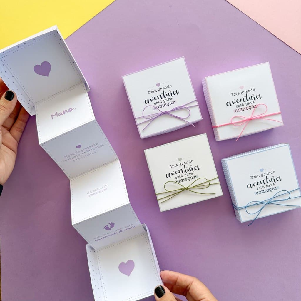 Caixa Anuncio de Gravidez em Sanfona