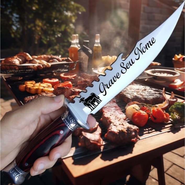 Faca Caça Pesca Churrasco Personalizada Grava Nome Presente
