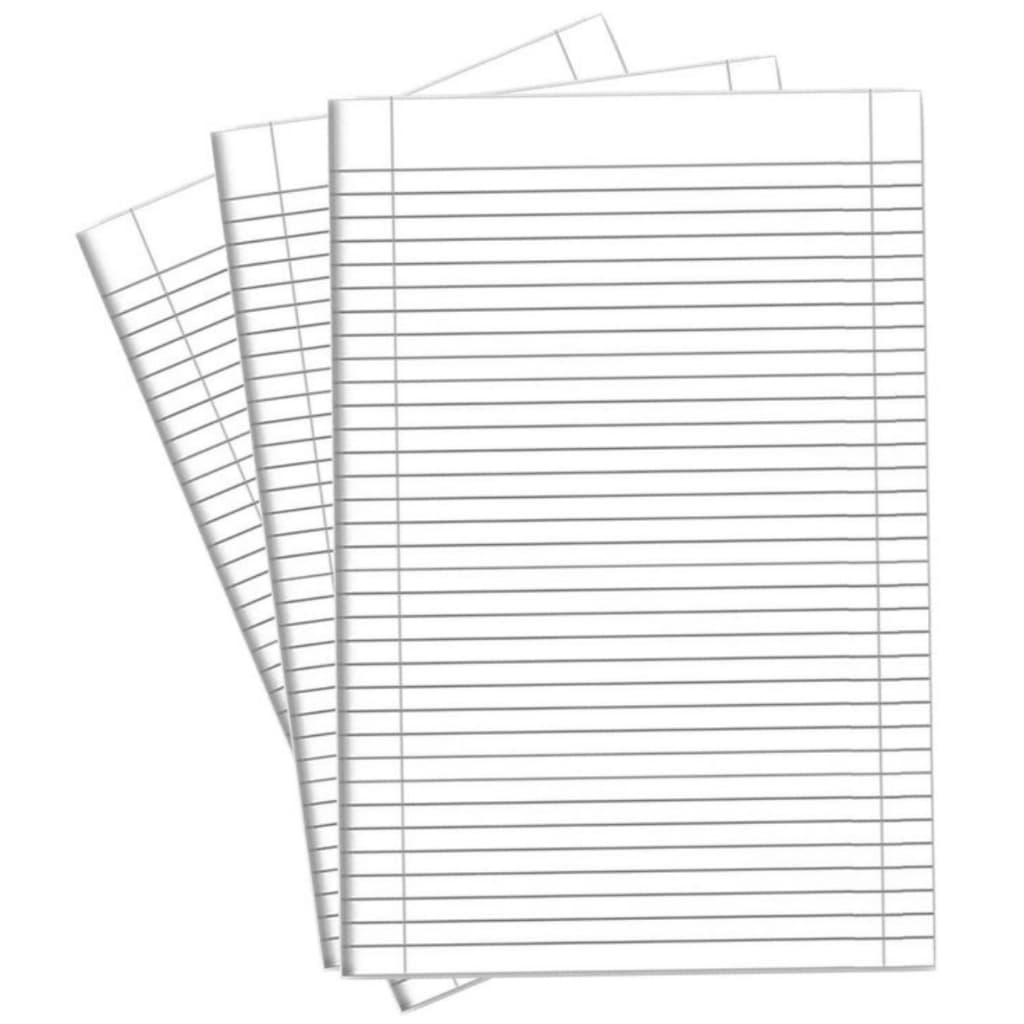 Papel Almaço 200 Folhas Margem E Pauta Bloco Papel Pautado Cor Branco