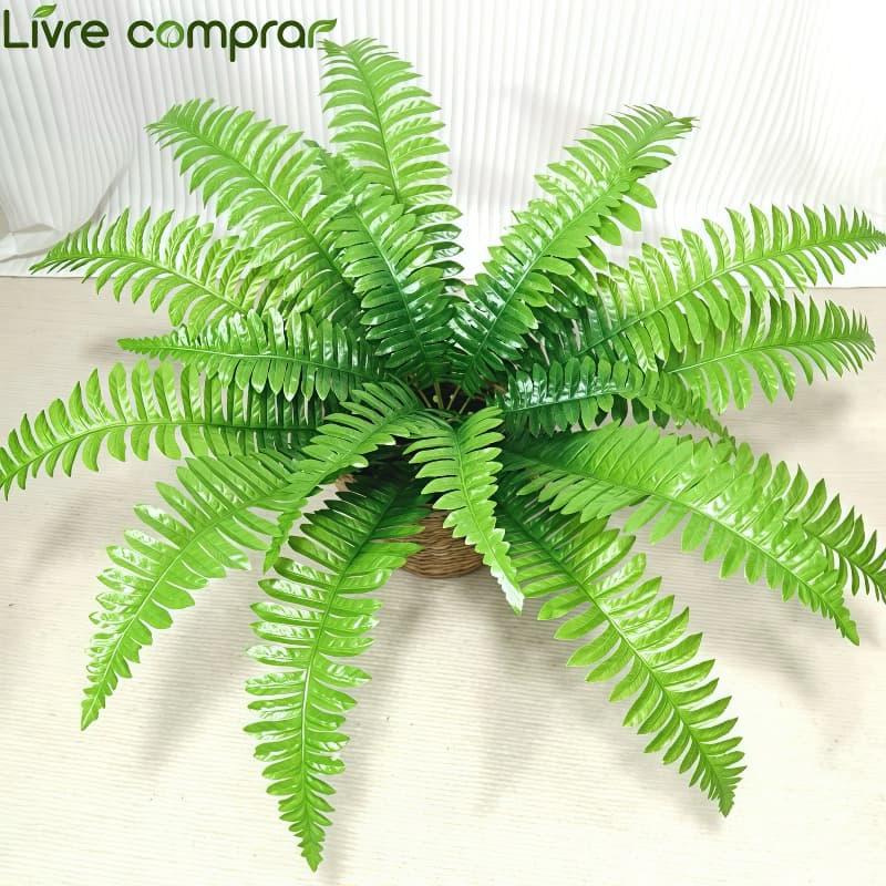 Planta Artificial Samambaia Decoração Sala de Estar Varanda Jardinagem Decorativa