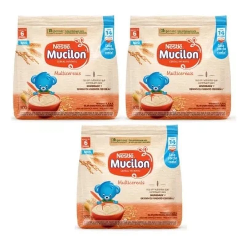 Mucilon Multicereais 360g – Kit com 3 Unidades Total 1,08kg - Nestle