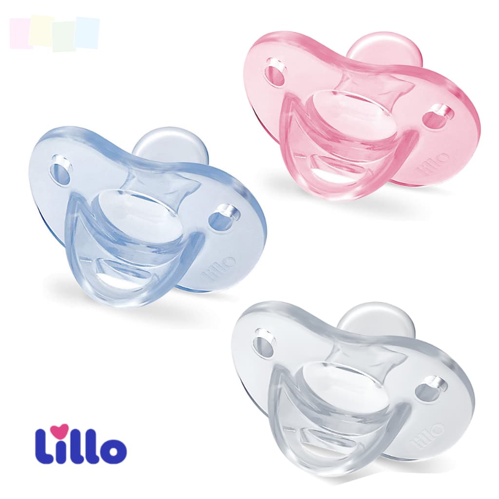 Chupeta Soft Calming Bico Simétrico 100% Silicone Tamanho 2 +6 meses com Estojo Reutilizável