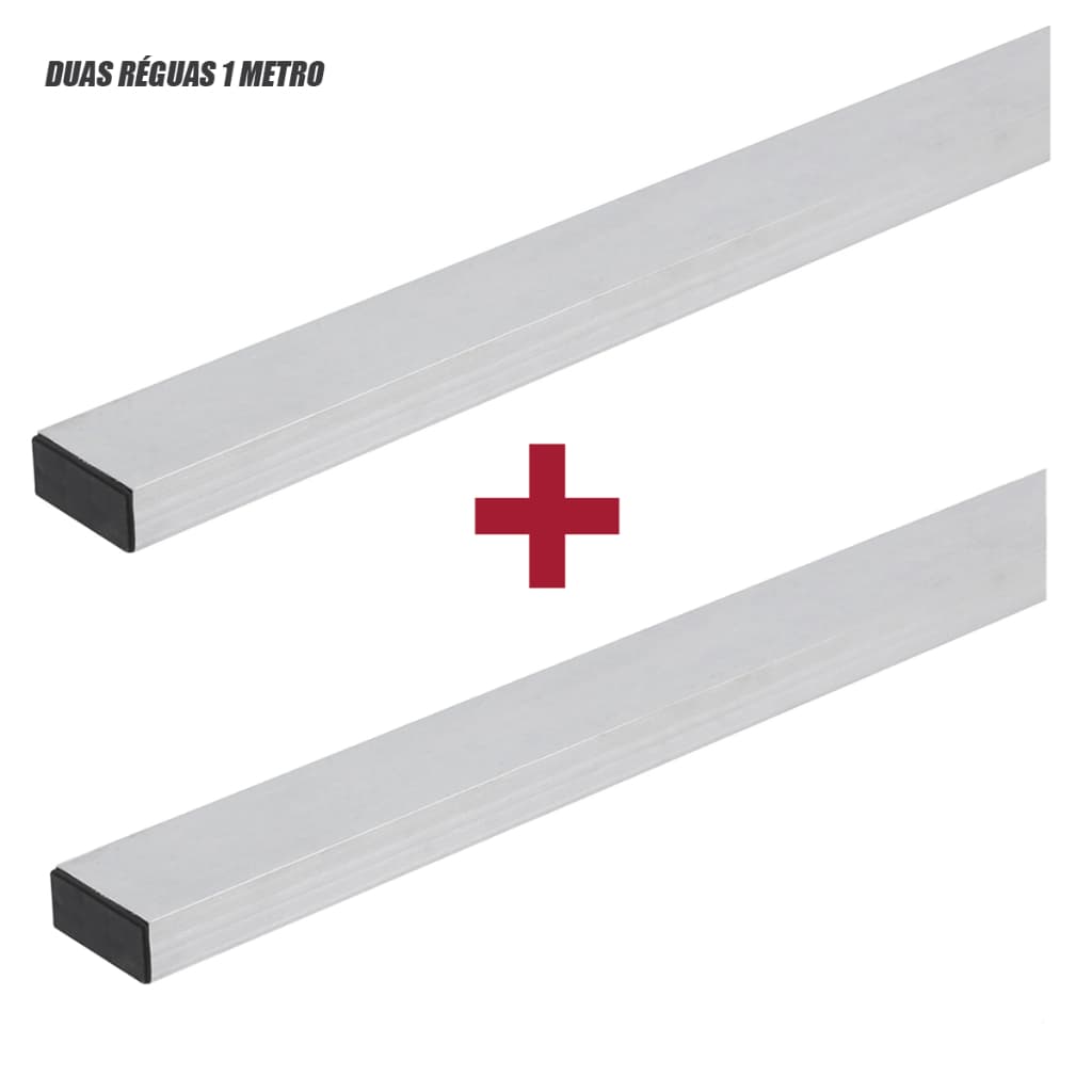 2 Réguas 1m Alumínio Para Pedreiro Total 2 Metros Nivelamento Casa